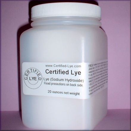Canister of lye from Certified Lye